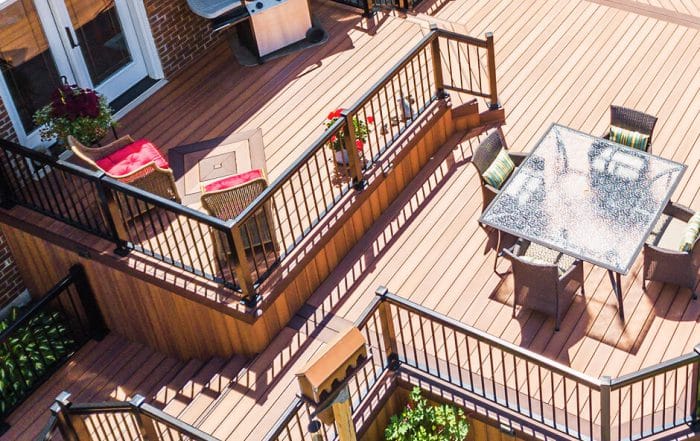 overhead view of nicely designed deck